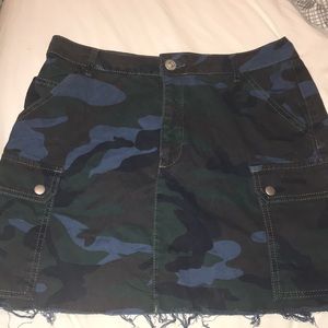 camo blue skirt
